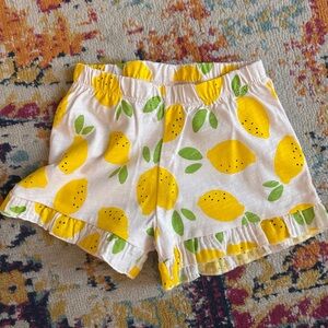 Zara Lemon Print Ruffle Shorts